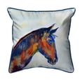 thumbnail image 1 of Betsy Drake SN090 Coussin Intérieur & Extérieur Petit Cheval Bleu 12 x 12 Po., 1 of 1