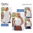 thumbnail image 3 of Camisetas sin mangas Eytino para mujer, talla grande, verano, cuello en V, gasa, 5 veces, blancas, 3 of 7