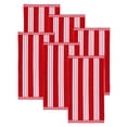 thumbnail image 3 of Superior Cotton Striped Oversized Beach Towel Set of 6, 34" x 64", Red, 3 of 12
