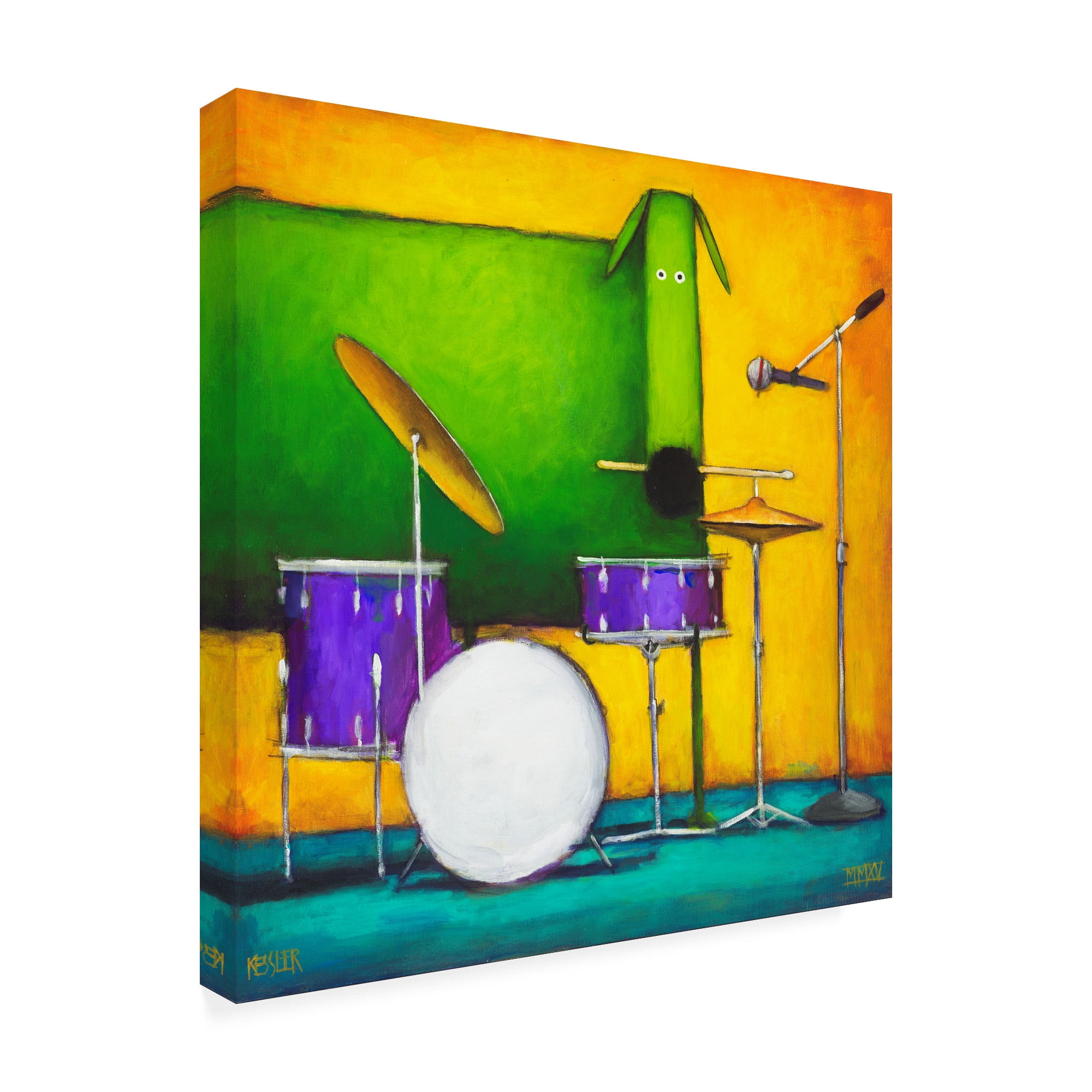 Trademark Fine Art 'Drum Dog' Canvas Art by Daniel Patrick Kessler