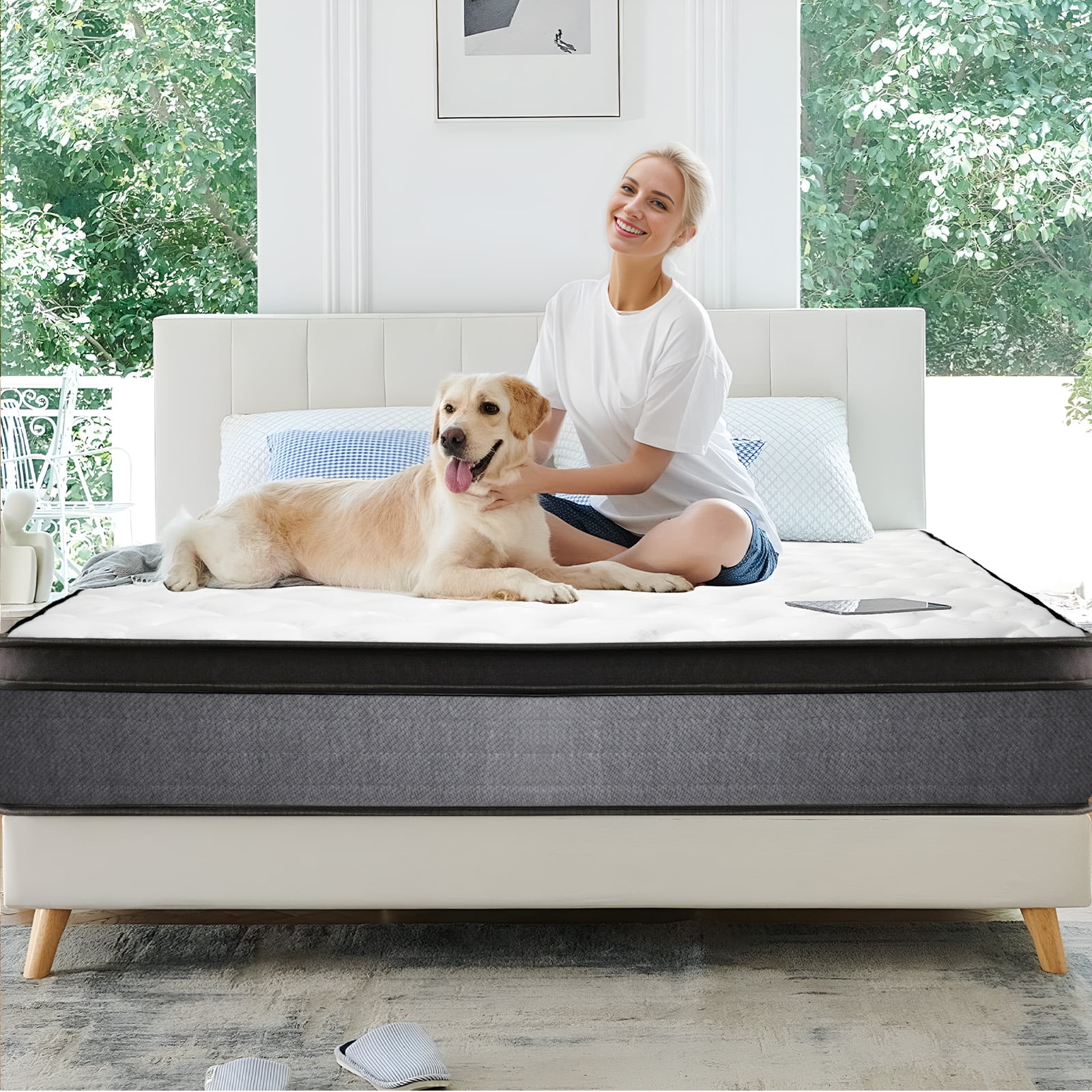 Full Mattress, 10 Inch Mattress Full Size, Individual Pocket Spring and Foam Mattress in a Box