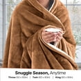 thumbnail image 6 of IR Imperial Rooms Sherpa Bed Blanket Soft Thick & Warm Fluffy Plush Winter Fleece Reversible Lightweight Queen (90x90) Coffee, 6 of 8