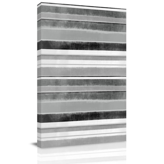 Canvas Wall Art, Grey Nordic Style Stripes Framed Canvas Prints for Kitchen Bedroom, Black Gray Texture Small Gallery Wrapped Wall Decor for Home Office, Gifts, 8"x12" Ship Next Day