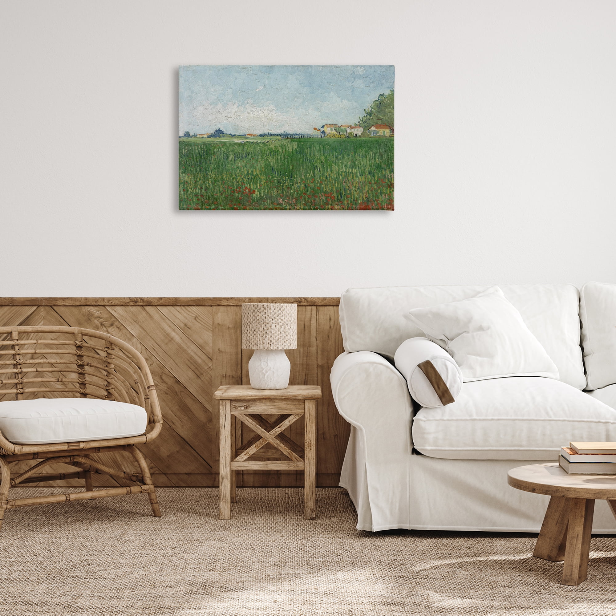 Stupell Industries Van Gogh Field with Poppies Landscape & Nature Painting Wrapped Canvas Art Print Wall Art, 30 x 20