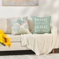 thumbnail image 5 of Summer Take Me to The Beach Coral Starfish Throw Pillow Covers, 18 x 18 Inch Home Sweet Home Motto Blue Cushion Case for Sofa Couch Set of 4, 5 of 6
