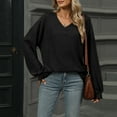 thumbnail image 7 of yillto Women's Trendy Sweater Elegant V Neck Long Sleeve Pullover Tops Fall Winter Casual Loose Sweater, 7 of 7