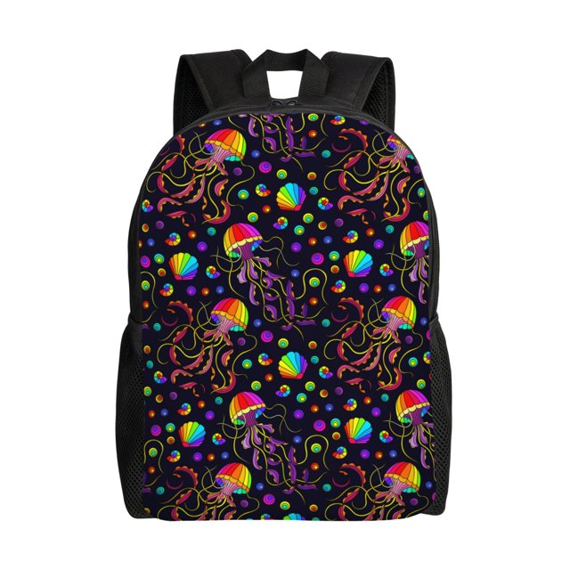Balery Rainbow Jellyfishes Mochila - Mochila Estilosa y Duradera para Laptop de 15 Pulgadas con Tela Oxford Impermeable