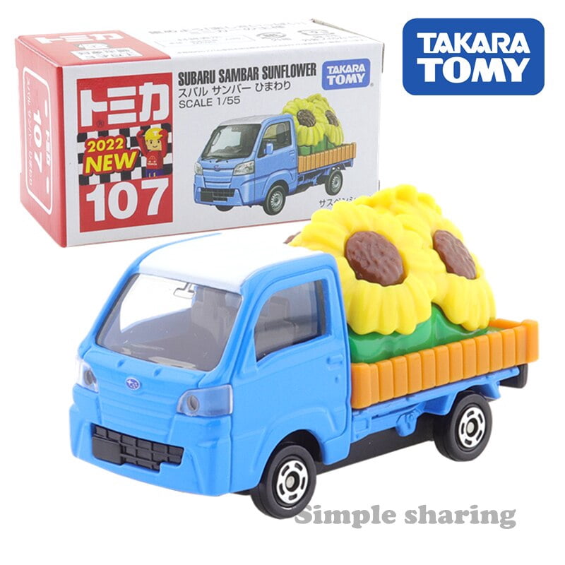 Voiture Miniature Tomica N°107 Subaru Sambar Sunflower 1/55 - Neuve, Takara Tomy