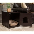 thumbnail image 3 of BIRDROCK HOME Cat Litter Box Furniture Enclosure - Hidden Kitty Litter Cat House with Hinged Door, Nightstand, Side Table & Pet Crate, Indoor & Outdoor Wood Cabinet for Small Cats and Dogs - Espresso, 3 of 9