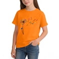 thumbnail image 4 of NAISIBABY Girls Cotton T-Shirt, Crewneck Rolled Short Sleeve Fashion Graphic Summer Casual Tee Orange Size 2, 4 of 5