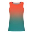 thumbnail image 4 of HOOMEUMY Men's Summer Gradient Tank Top Ombre Sleeveless Crew Neck Loose Fit Beach Workout Vest Muscle Tank Tops c_Multicolor XL, 4 of 4