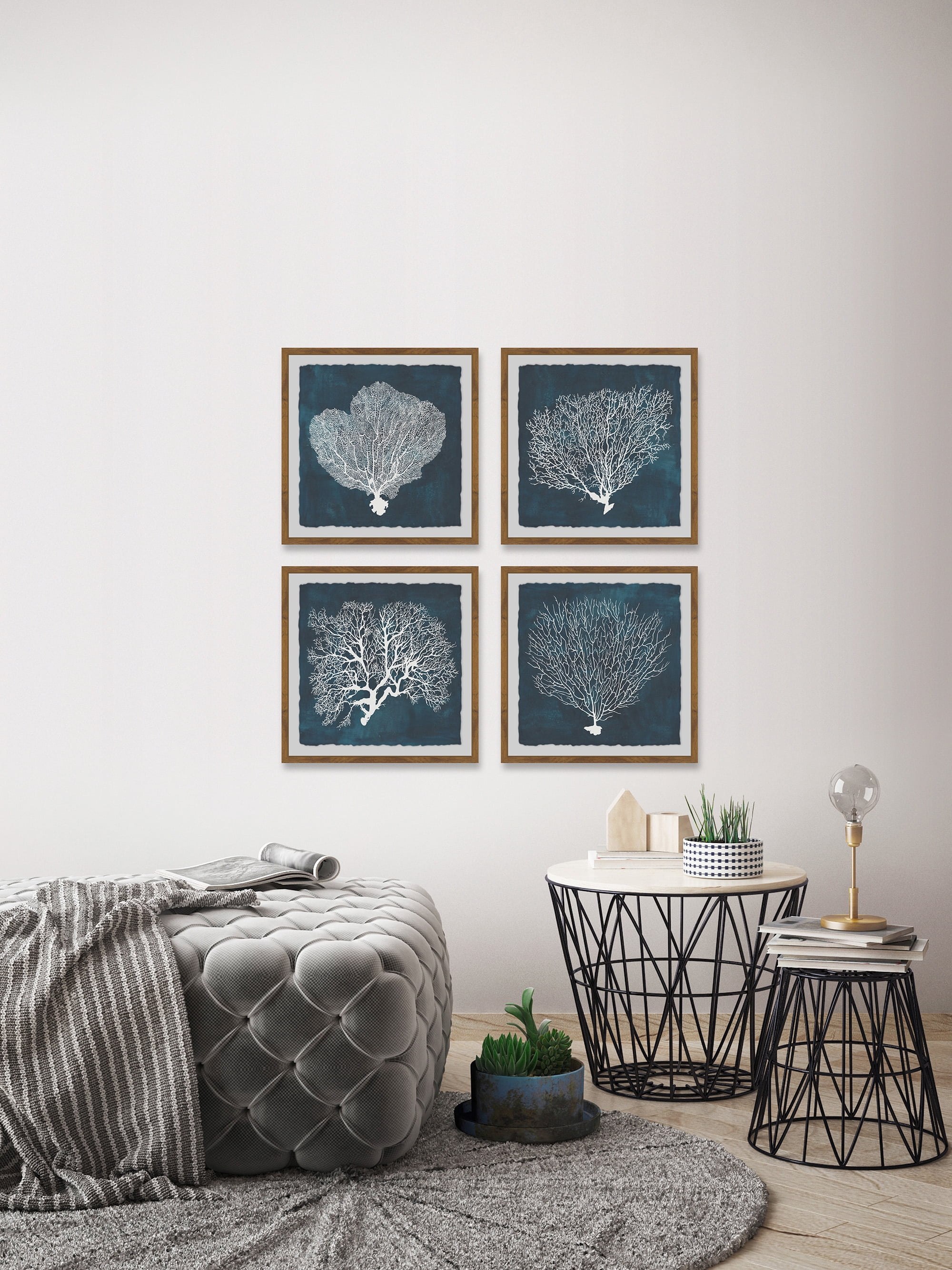 Marmont Hill Inverse Sea Fan V Quadriptych, 24" x 24"