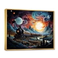 thumbnail image 2 of Designart "Cosmic Rails An modern Train I" Transportation Floater Framed Canvas Wall Art, 2 of 7