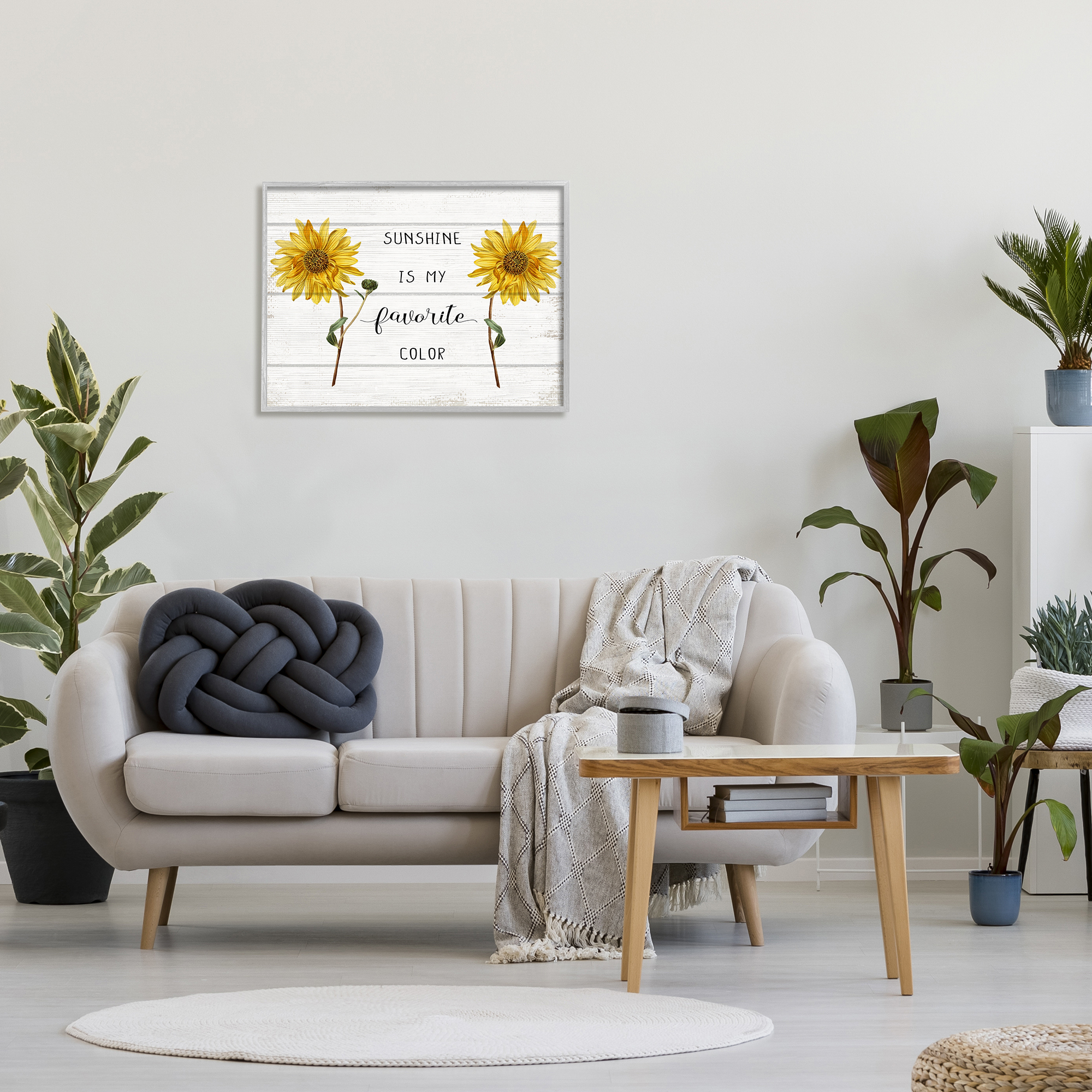 Stupell Industries Sunshine is My Favorite Color with Sunflower Accents Graphic Art Framed Art Print Wall Art, 30x24, By Daphne Polselli