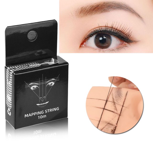 Herramienta de línea auxiliar de tinta de ceja de tatuaje reutilizable de cadena de mapeo de 10 m (negro) Ehuebsd Cuidado Belleza