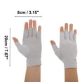thumbnail image 4 of Unique Bargains 1 Pair Anti-slip Sunprotection Half Finger Manicure Gloves Gray, 4 of 6