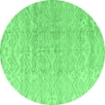 thumbnail image 1 of Ahgly Company Indoor Round Solid Emerald Green Modern Area Rugs, 4' Round, 1 of 4