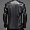 thumbnail image 6 of Hulanddfd Men Blazer Long Sleeve Lapel Collar Button Down Faux Leather Loose Fit Casual Outwear Lightweight Comfortable Everyday Wear, 6 of 8