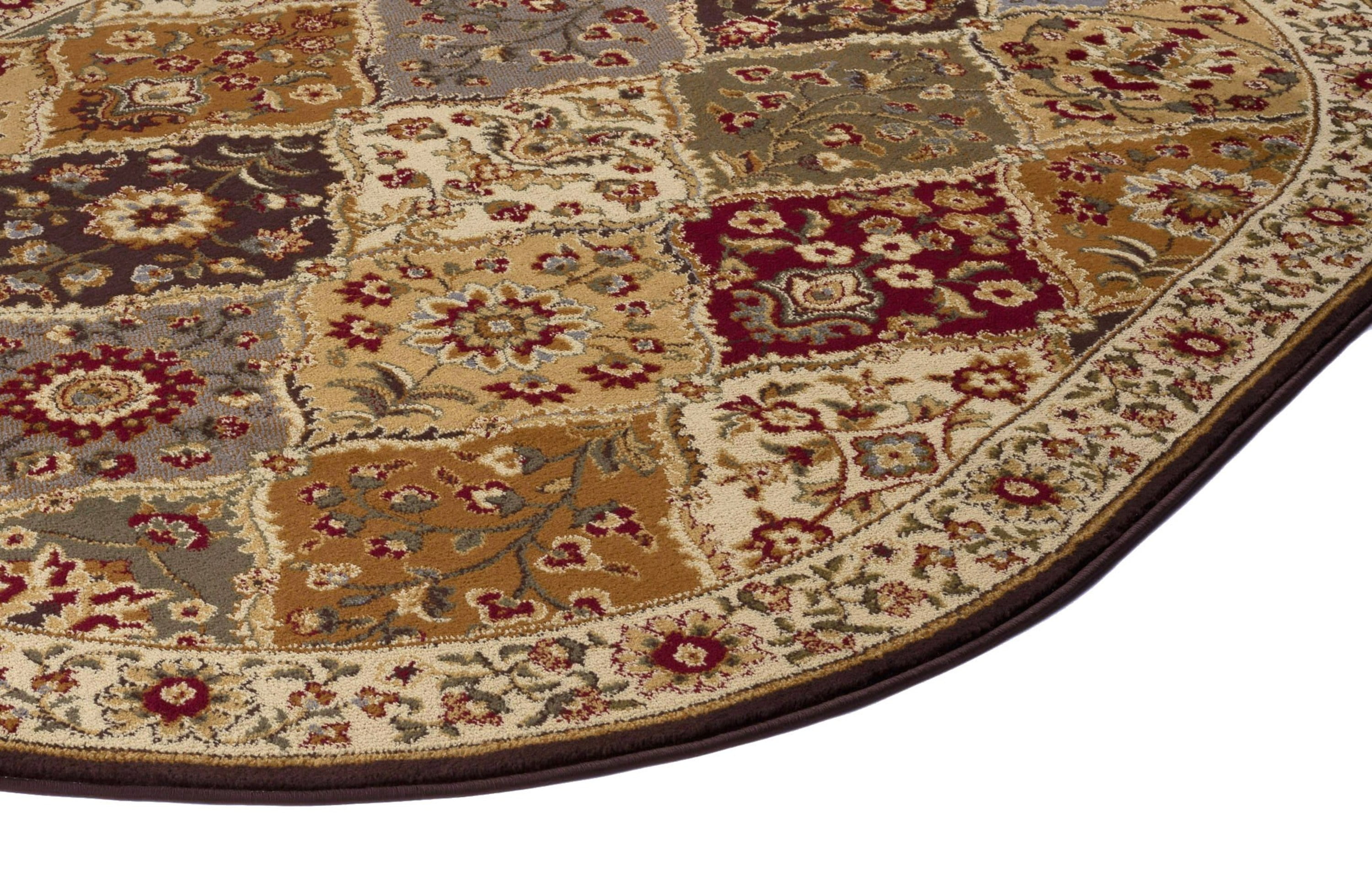 Elegance Traditional 5'x8' Oval Multicolor Polypropylene Indoor Area Rug