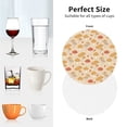 thumbnail image 6 of Lsque Autumn Mushrooms Pattern 4" Drink Coasters Set of 4, PVC Leather Absorbent Coasters, Table Coaster Set Decorative Coffee Cup Coasters Housewarming Gift -Round Shape, 6 of 6