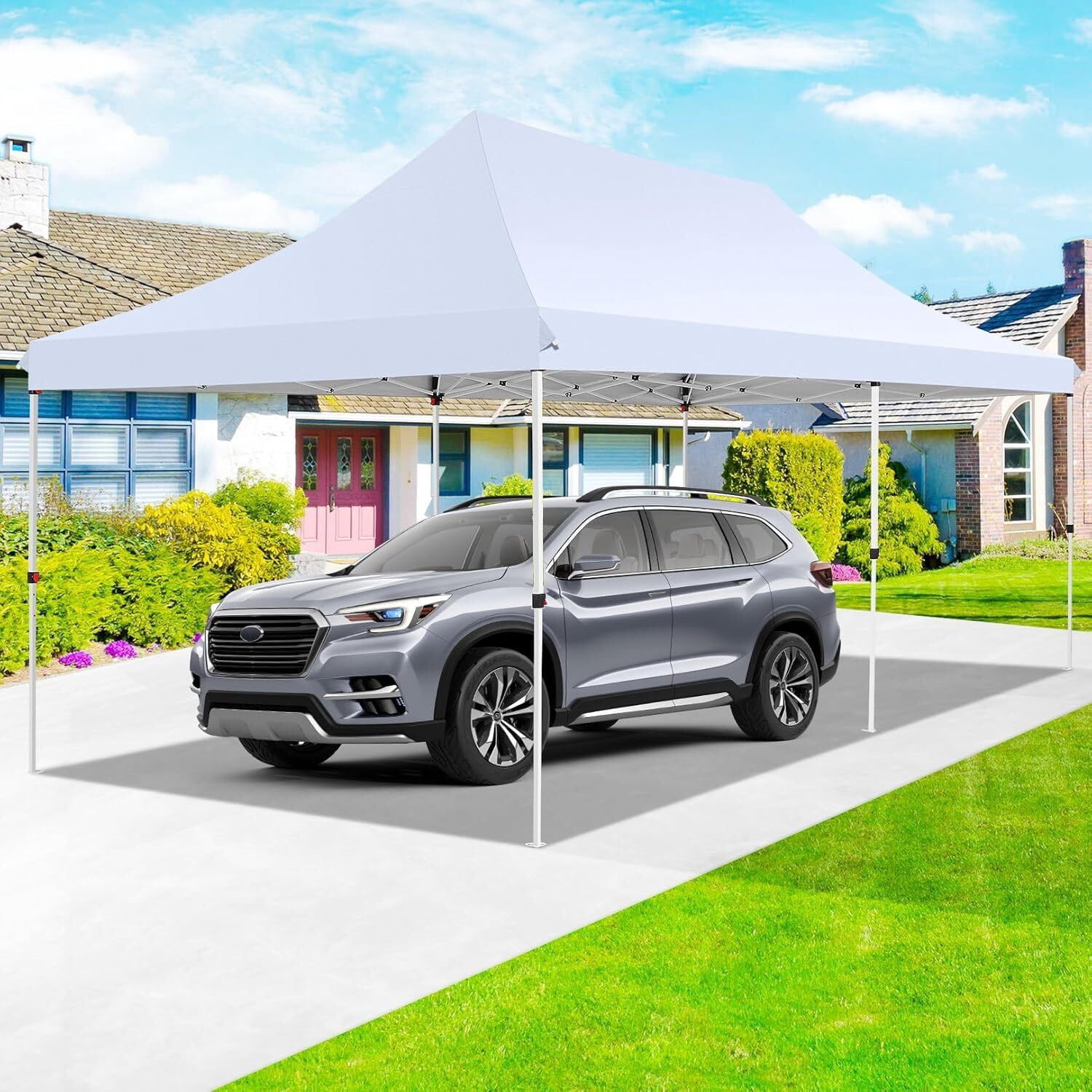 SANOPY 10'x20' Ez Pop up Canopy Party Tent with 6 Sidewalls, Waterproof and Sun Shelter Heavy Duty Canopy for Market with Carry Bag, White