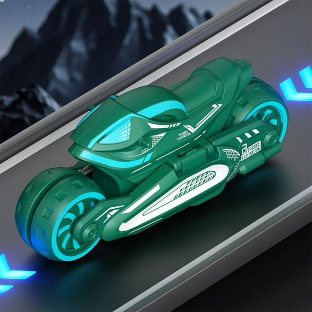 ToyKingdee Electric Motorcycle Vehicle Toys Luminous Lights, Music, Driving Deformation & 360° Rotation Birthday Gifts