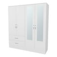 thumbnail image 1 of FM FURNITURE Hilda Wardrobe Multistorage with Two Mirrors White, 1 of 8