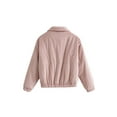 thumbnail image 2 of Seyurigaoka Women Juniors Thick Coat, Solid Color Turn-Down Collar Long Sleeve Jacket, 2 of 9