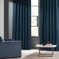 thumbnail image 6 of Lake Blue Monochromatic Faux Linen Room Darkening Curtain Pair (2 Panels), Lake Blue, 50W X 63L, 6 of 9