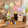 thumbnail image 4 of Mini Party Hats for Pets, Soft Non-Woven Birthday Cones with Balloons for Cats and Small Dogs, 4 of 7