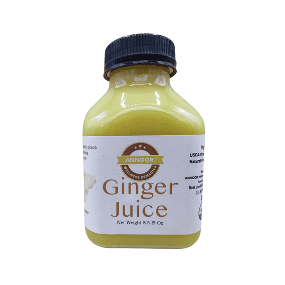 Organic Ginger Juice by Annoor | NFC | 8.5 fl oz | Raw, Strong, Concentrate | Use for tea, marinades, lemonade