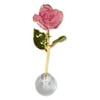 Lacquer Dipped Gold Trim Knob Stand Pink Spring Rose