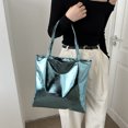 thumbnail image 3 of Dbuoem Glossy Tote Bag Women Shiny Shoulder Bag High Capacity Faux Leather Handbag for Date Street Party Shopping, 3 of 8