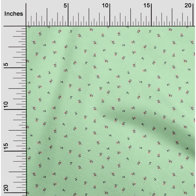 oneOone Viscose Chiffon Fabric Leaves & Rose Flower Decor Fabric Printed BTY 42 Inch Wide