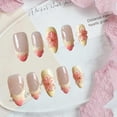 thumbnail image 2 of Women’s Press On Nails – Handmade Almond Shape with 3D Floral Design, Thick Layered Gel Acrylic, Reusable Artistic Fake Nails Set (10Pcs) (101, Short), 2 of 8