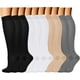 thumbnail image 1 of Medias de Compresión para Mujeres y Hombres, 15-20 mmhg, 10 Pares, Rodilla Alta Calcetines, Calcetas Largas compresion Correr, Vuelo Negro, Beige, Gris, Blanco 9-13 Alto, 1 of 7