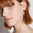 thumbnail image 5 of 925 Sterling Silver Moonstone Long Chain Earrings Hummingbird/Cat/Clover with June Birthstone Threader Earrings for Women, 5 of 10