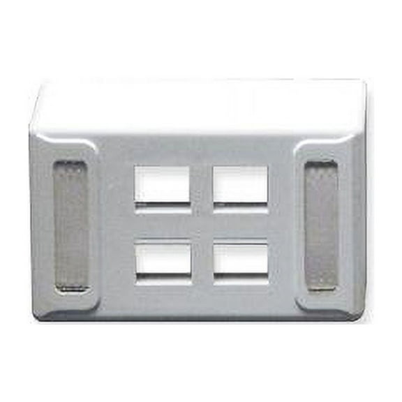 FACEPLATE- FURNITURE- UNIV- 4-PORT WHITE BY ICC