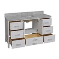 thumbnail image 4 of California 60" Single Bathroom Vanity with White Cabinet and Carrara Marble Top, 4 of 6
