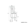 thumbnail image 3 of Linon Gathered 24" High Back Indoor Round Metal Counter Stool with Swivel, Matte Bronze/Ligh Brown, 3 of 3
