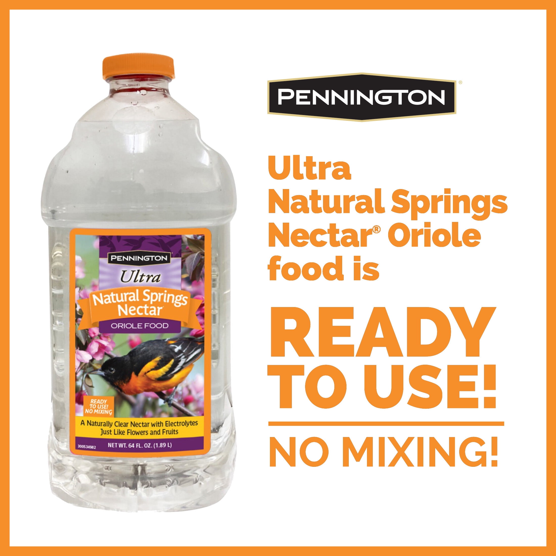 Pennington Natural Springs Ready to Use Fresh Oriole Nectar, 64 Fl