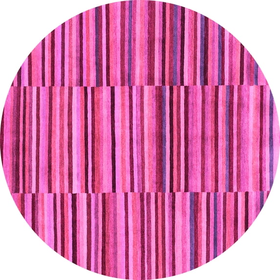 Ahgly Company Indoor Round Southwestern Pink Country Area Rugs, 4' Round