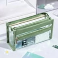 thumbnail image 2 of Transparent Design Pen Bag (High Capacity Tpu Pencil Case), Quad-Zip Compartmentalization Enables Visible Separation Of Highlighters/Standard, Capacity Transparent Design(#B), By Meiiso, 2 of 7