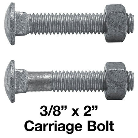 

Jake Sales Brand - 3/8-16 x 2 Galvanized Carriage Bolt ~ Coarse Thread - 100 pieces Pack