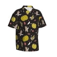 thumbnail image 2 of Daiia yellow Pumpkin Corn Hawaiian Shirt for Men Gentle Cotton Regular Short Sleeve Casual-Medium, 2 of 9