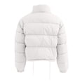 thumbnail image 7 of TAIAOJING Women's Winter Cropped Puffer Jacket Autumn Long Sleeved Zipper Drawstring Waist Stand Up Collar Solid Color Bread Coat Cotton Coat Oversized Zip-Up Quilted Puffy Short Down Coat, 7 of 7