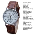 thumbnail image 7 of Tnobhg Men Quartz Watch Round Glass Dial Clear Print Legible High Accuracy Adjustable Faux Leather Wrist Strap Decorative Men Wristwatch Business Gift, 7 of 7