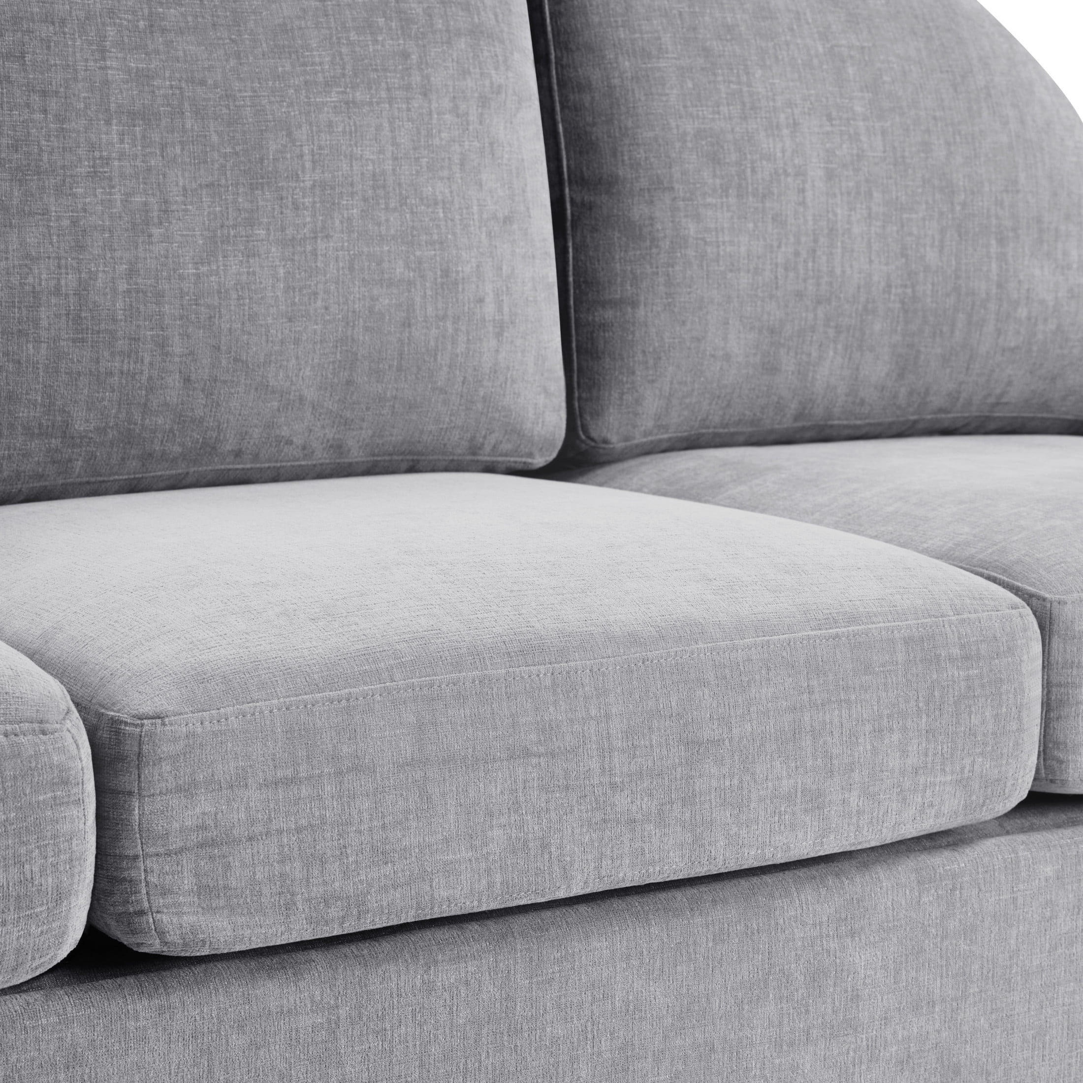 Christopher Knight Home 84.7" Modern Chenille Sofa Couch with Curved Backrest, 3 Seats, Gray