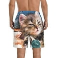 thumbnail image 3 of Naloa Playful Cat Men's Beach Shorts, Surfing shorts, Swim trunks, Quick Dry Swim Trunks for Surfing Beach Fun - Large, 3 of 9