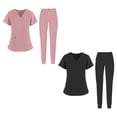 thumbnail image 1 of Conjunto de 2 piezas jinwen ropa de enfermería cuello V Pantalones de mujer, 1 of 7